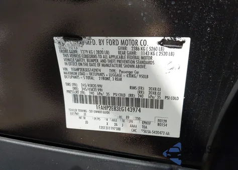 2014 Ford Taurus Sel z USA, uszkodzony, nr VIN 1FAHP2E83EG143974